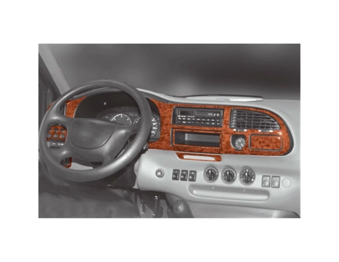 Ford Transit 05.97-03.00 3D Decor de carlinga su interior del coche 8-Partes