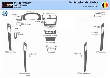 Volkswagen Golf VII AU 2012–2021 3D Innenraum Armaturenbrett Zierleiste Dekor 19A-Parts