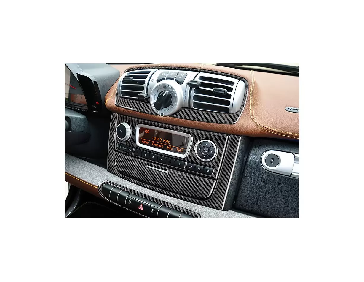 Smart Fortwo 451 2007-2015 3D Decor de carlinga su interior del coche 40-Partes