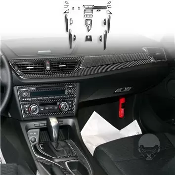 BMW X1 E84 2009–2015 3D Inleg dashboard Interieurset aansluitend en pasgemaakt op he 36-Teile