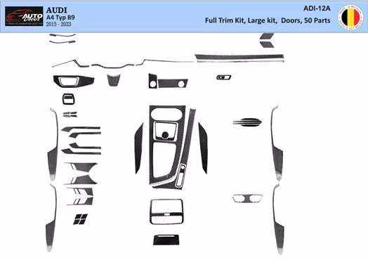 Audi A4 B9 Typ 8W 2015-2023 3D Interior Dashboard Trim Kit Dash Trim Dekor 50-Parts