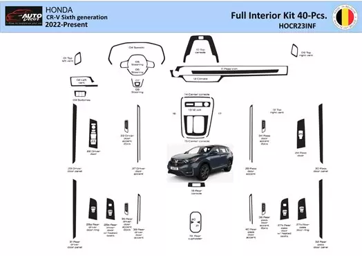 Honda CR-V 2023-heden Interieur WHZ Dashboardafwerkingsset 40 onderdelen