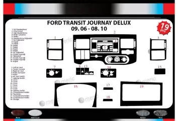 Ford Transit Journey 06-10 Kit la décoration du tableau de bord 23-Pièce - 2 - habillage decor de tableau de bord