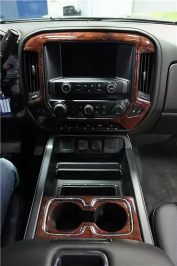 Chevrolet Silverado 1500 Double Cab 2014-2018 Volledige set interieur WHZ dashboardversieringsset 22 onderdelen