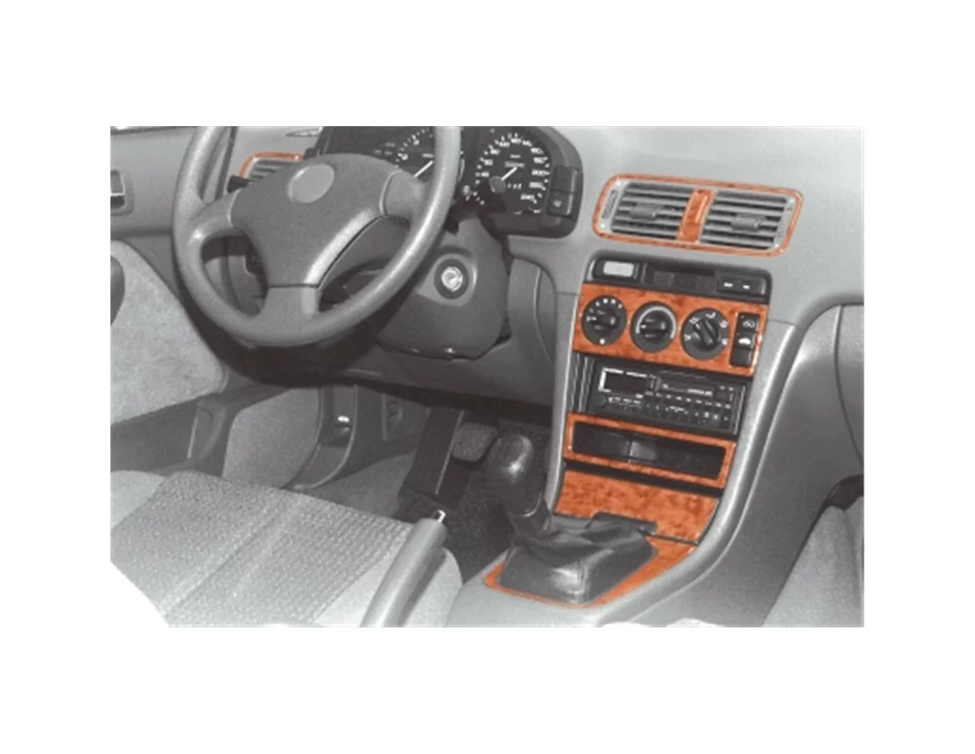 Honda Accord06.92- 06.983D Inleg dashboard Interieurset aansluitend en pasgemaakt op he 11 -Teile