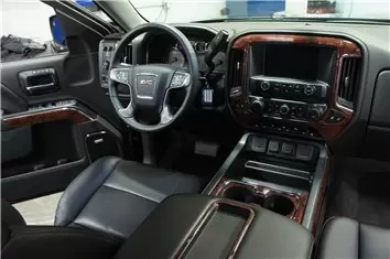 Chevrolet Silverado 1500 Double Cab 2014-2018 Juego completo de molduras de tablero Interior WHZ 22 piezas