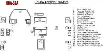 Honda Accord 1986-1989 Full Set Cruscotto BD Rivestimenti interni