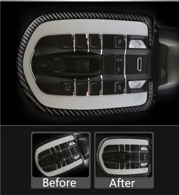 Kit de garniture de tableau de bord intérieur 3D Porsche Macan 2014-2021, garniture de tableau de bord, 38 pièces