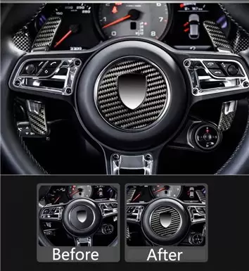 Kit de garniture de tableau de bord intérieur 3D Porsche Macan 2014-2021, garniture de tableau de bord, 38 pièces