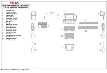 Suzuki Grand Vitara 2003-2005 Full Set, Automatic mission BD Interieur Dashboard Bekleding Volhouder