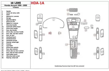 Honda Accord 1998-2000 4 Doors, Full Set, 28 Parts set Decor de carlinga su interior
