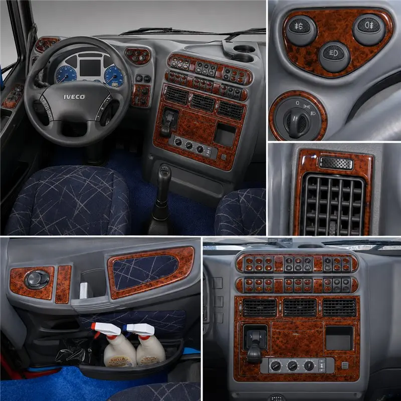 Iveco Stralis 2002-2007 3D dashboard trim kit, 73 parts