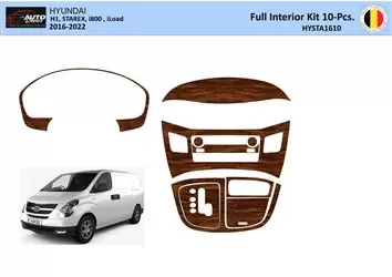 Hyundai H1 iLoad Juego completo 2016-2022 Kit de molduras de tablero interior 3D Decoración de molduras de tablero 10 piezas