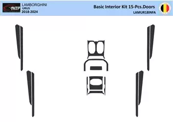 Lamborghini Urus 2018-2024 Kit de garniture de tableau de bord intérieur Signature 3D Garniture de tableau de bord Dekor 15