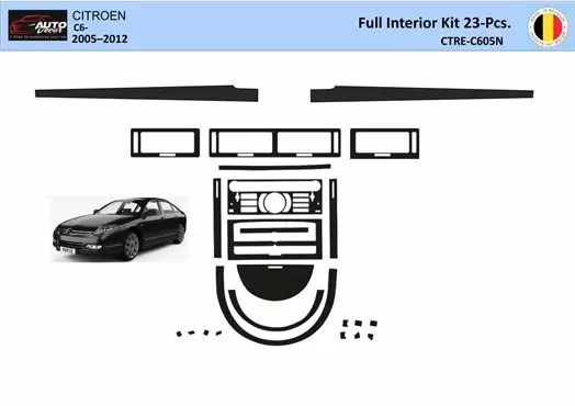 Citroen C6 2005-2012 Inleg dashboard Interieurset aansluitend en pasgemaakt op he 23 -Teile
