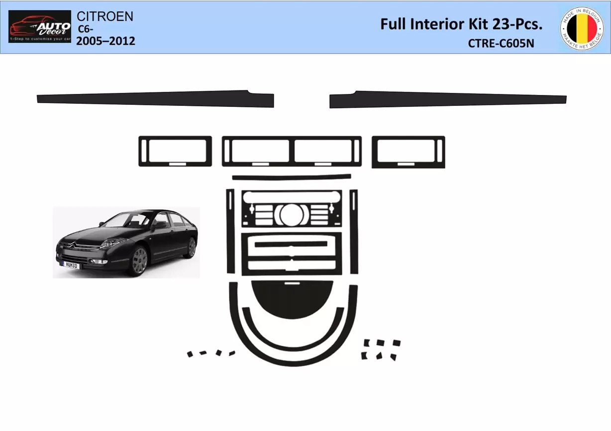 Citroen C6 2005-2012 3D Decor de carlinga su interior del coche 23-Partes