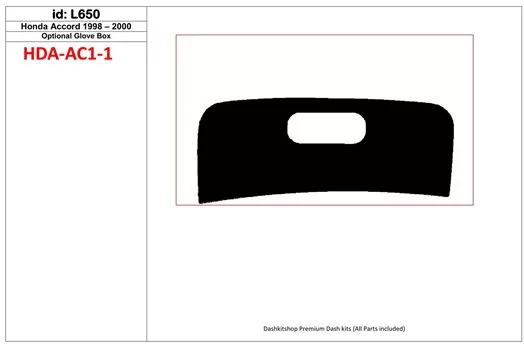 Honda Accord 1998-2000 glowe-box, 1 Parts set Interior BD Dash Trim Kit