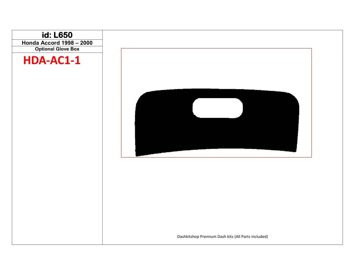 Honda Accord 1998-2000 glowe-box, 1 Parts set BD innenausstattung armaturendekor cockpit dekor - 1- Cockpit Dekor Innenraum