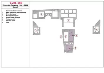 مجموعة كاملة لسيارة شيفروليه كورفيت C4 1986-1989، مجموعة أدوات تزيين لوحة القيادة الداخلية BD اليدوية