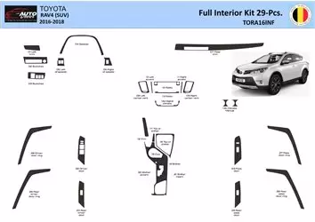 Kit de garniture de tableau de bord intérieur WHZ pour Toyota RAV4 2016-2018 29 pièces
