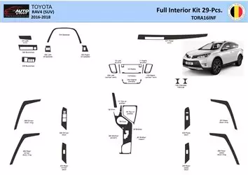 Toyota RAV4 2016-2018 Interieur WHZ Dashboard inbouwset 29 onderdelen