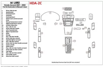 Honda Accord 2001-2002 4 Doors, Full Set, 29 Parts set Decor de carlinga su interior