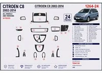 Citroen C8 2002-2014 kit cruscotto 3D, 24 pezzi