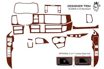 Scania NG-Series ab 2016 3D Interior Dashboard Trim Kit Dash Trim Dekor 17-Parts