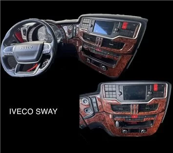 IVECO S-WAY 2019 3D Interior Dashboard Trim Kit WHZ Dash Trim Dekor 17-Parts