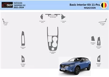 Nissan Qashqai J12 ab 2021 Basis-Innenausstattung WHZ Armaturenbrettverkleidung 11-teilig