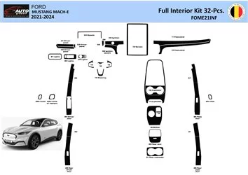 Ford Mustang Mach-E 2021-2024 Decor de carlinga su interior del coche 32 Partes