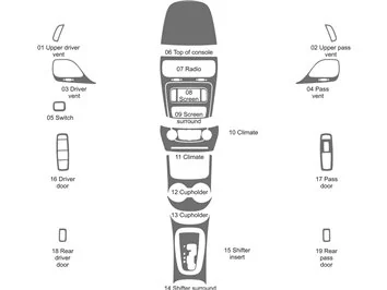 Dodge Journey 2011-2022 Decor de carlinga su interior del coche 19 Partes