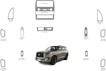 Infiniti QX80 2020-2024 Interior WHZ Dashboard trim kit 15 Parts