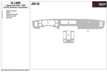 Jaguar XJ6 1976-1982 Full Set, Automatic Gear Interior BD Dash Trim Kit