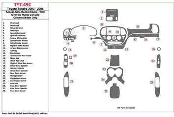 Toyota Tundra 2003-2006 Access Cab, Bucket Seats Interior BD Dash Trim Kit