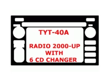 Toyota Celica 2000-UP 6 CD changer, 1 Parts set Decor de carlinga su interior