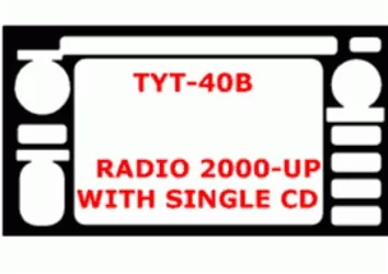 Toyota Celica 2000-UP Single CD Player, 1 Parts set Interior BD Dash Trim Kit