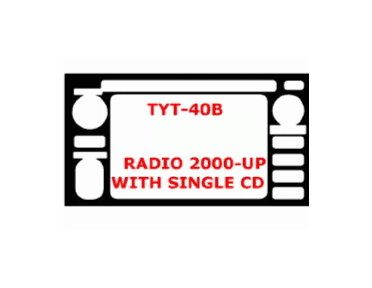 Toyota Celica 2000-UP Single CD Player, 1 Parts set Interior BD Dash Trim Kit