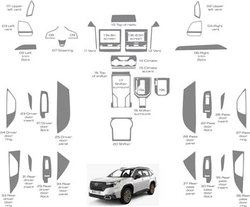 Subaru Forester 2019-2024 Interieur WHZ Dashboard Volledige uitrustingsset 37 onderdelen