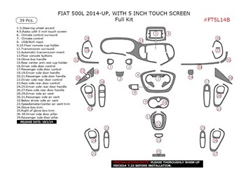 Fiat 500L 2012–2018 3D Inleg dashboard Interieurset aansluitend en pasgemaakt op he 39-Teile