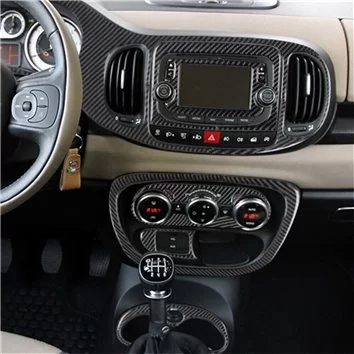 Fiat 500L 2012–2018 3D Interior Dashboard Trim Kit Dash Trim Dekor 39-Parts