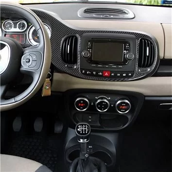 Fiat 500L 2012–2018 3D Interior Dashboard Trim Kit Dash Trim Dekor 39-Parts