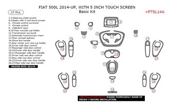 Fiat 500L 2012–2018 Mascherine sagomate per rivestimento cruscotti 27-Decori