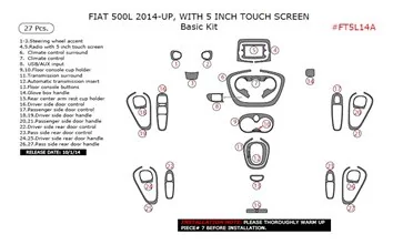 Fiat 500L 2012–2018 3D Inleg dashboard Interieurset aansluitend en pasgemaakt op he 27 -Onderdelen