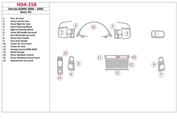 Honda S2000 2000-2005 Basic Set BD Interieur Dashboard Bekleding Volhouder
