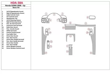 Honda S2000 2006-UP Full Set Interior BD Dash Trim Kit