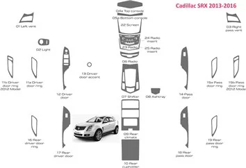 Cadillac SRX 2013–2016, komplettes Innenausstattungs-Set, BD-Armaturenbrett-Dekorationsset
