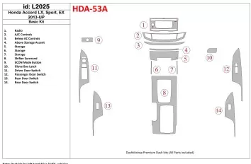 Honda Accord 2013-UP Basic Set Cruscotto BD Rivestimenti interni