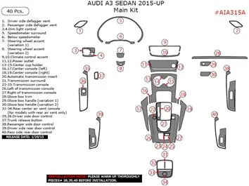 Audi A3 8V ab 2012-2018 3D Interior Dashboard Trim Kit WHZ Dash Trim Dekor 40-Parts