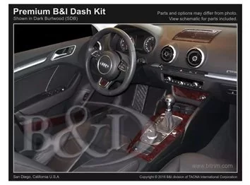 Audi A3 8V ab 2012-2018 3D Decor de carlinga su interior del coche 24-Partes